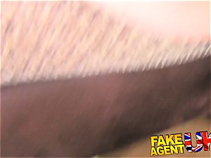 FakeAgentUK Deep deep throating and ass-fuck from timid inexperienced