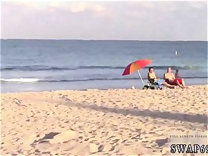 Step mother eats patron crony s daughters-in-law butt and almost caught Beach Bait And switch